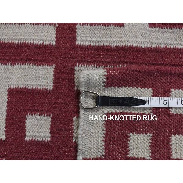 Shahbanu Rugs Alabama Crimson Red Hand Woven Flat Weave Reversible